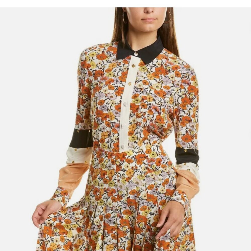 Tory Burch Patchwork Stud Shirt Size 2 - image 1
